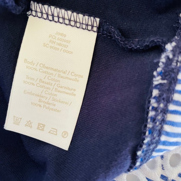 Boden Size 12 Navy Blue Broderie Eyelet Overlay Shirt size 12 - Picture 8 of 9